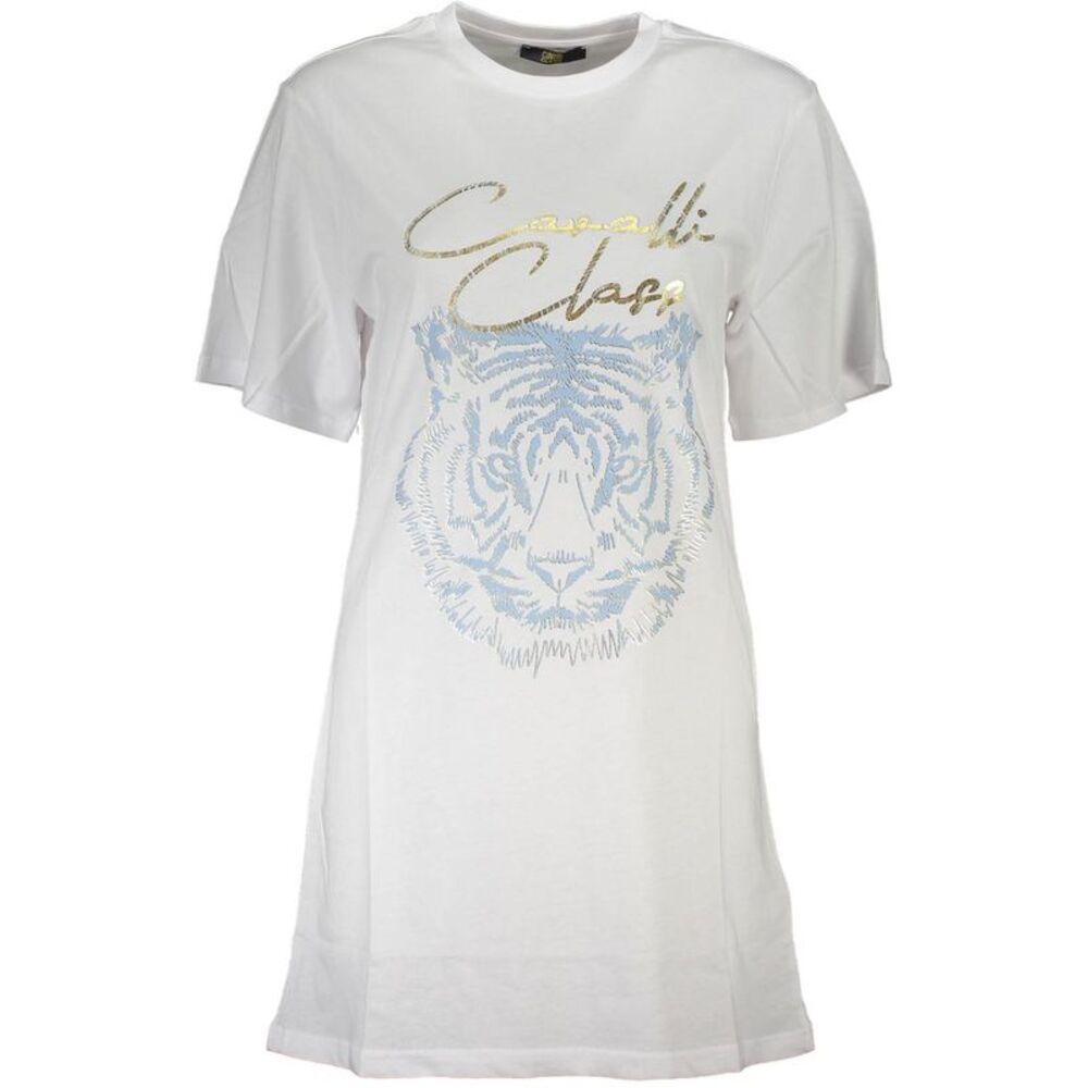 Cavalli Class Bianco Cotton Women Women's T-Shirt